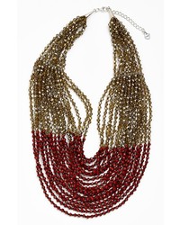 Nakamol Design Multistrand Necklace Red Gold