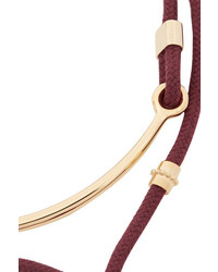 Chloé Otis Cord And Gold Tone Necklace Burgundy