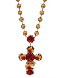 Dolce & Gabbana Red Gold Cross Necklace