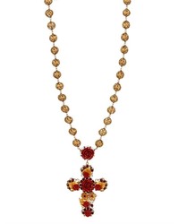 Dolce & Gabbana Red Gold Cross Necklace