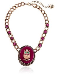 Betsey Johnson Woodland Owl Bead Necklace