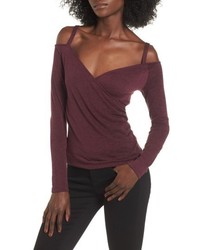 Leith Wrap Front Off The Shoulder Top