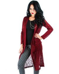 Fashion Club Usa Duster Cardigan With Front Pockets