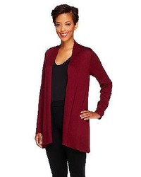 Susan Graver Cascade Front Long Sleeve Cardigan Sweater