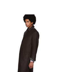 Thom Browne Burgundy Melton Relaxed Unconstructed Coat