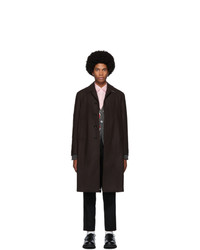 Thom Browne Burgundy Melton Relaxed Unconstructed Coat