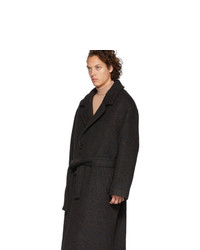 Lemaire Burgundy Wool Large Overcoat