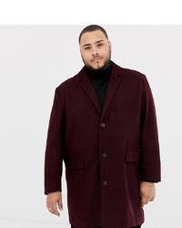 Jacamo Wool Blend Overcoat In Burgundy