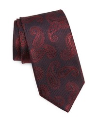Canali Paisley Silk Tie In Red At Nordstrom
