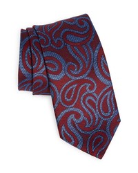 David Donahue Paisley Silk Tie In Red At Nordstrom