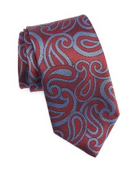 David Donahue Paisley Silk X Long Tie In Red At Nordstrom
