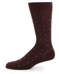 Burgundy Paisley Socks