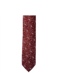 Geoffrey Beene Red Paisley 100% Silk Neck Tie