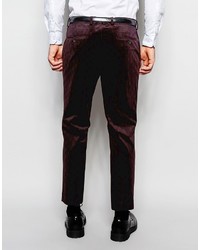 Asos Brand Skinny Smart Pants In Patterned Velvet