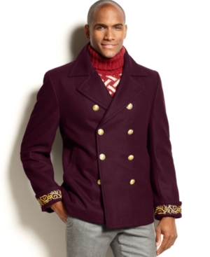 Tallia Men's Wool Slim-Fit Double-Breasted Overcoat - Macy's