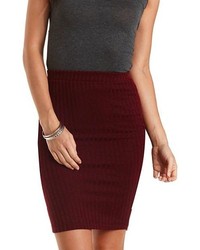 Charlotte Russe Ribbed Bodycon Pencil Skirt