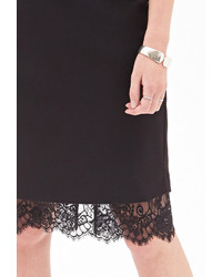 Forever 21 Lace Trimmed Pencil Skirt