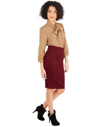 Lovely Day Fashion Command The Campaign Skirt In Burgundy