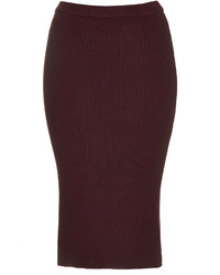 Topshop Midi Length Pencil Skirt With All Over Ribbed Detail 62% Viscose 27% Polyester 10% Nylon 1% Elastane Machine Washable