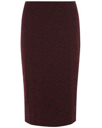 Dorothy Perkins Wine Rose Textured Design Pencil Skirt