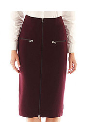 jcpenney Worthington Zip Front High Waist Pencil Skirt Tall