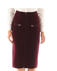 jcpenney Worthington Zip Front High Waist Pencil Skirt Tall