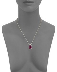 John Hardy Classic Chain Diamond Ruby Sterling Silver Pendant Necklace