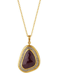 Gurhan Elets Ice 24k Ruby Diamond Pendant Necklace