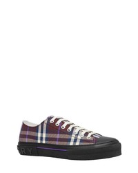 Burberry Jack Check Low Top Sneaker In Deep Maroon Ip Check At Nordstrom