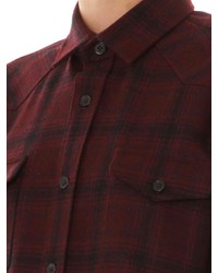 Saint Laurent Check Print Wool Flannel Shirt