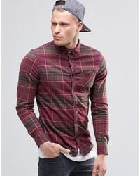 Element Buffalo Plaid Flannel Shirt In Regular Fit In Napa Red Buttondown