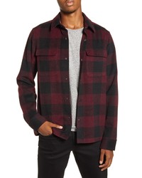 Burgundy Plaid Flannel Shirt Jackets for Men | Lookastic