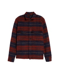 AllSaints Hatch Stripe Flannel Shirt Jacket