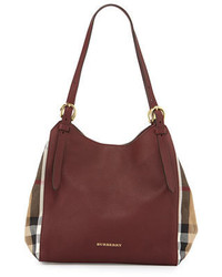 Burgundy Plaid Leather Bag