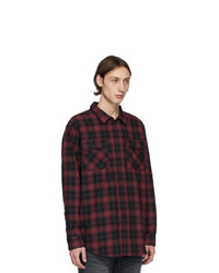 Nudie Jeans Black And Red Gabriel Shadow Check Shirt