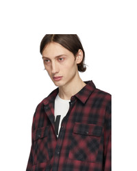 Nudie Jeans Black And Red Gabriel Shadow Check Shirt