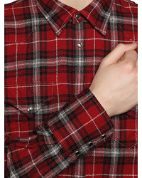 DSQUARED2 Plaid Cotton Flannel Western Shirt