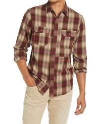 Treasure & Bond Patchwork Button Up Shirt In Tan Burrow Robin Ombre Plaid At Nordstrom