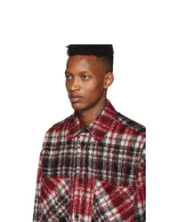 Faith Connexion Red And Black Tweed Check Shirt