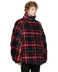 Dolce & Gabbana Black Red Quilted Check Jacket