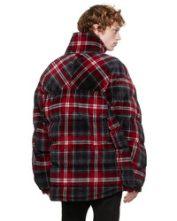Dolce & Gabbana Black Red Quilted Check Jacket