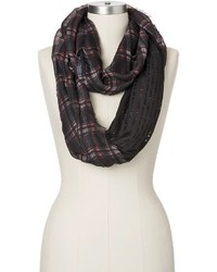 Manhattan Accessories Co Mixed Media Plaid Knit Infinity Scarf