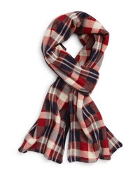 Good Man Brand Plaid Recycled Cashmere Scarf In Burgundy Navy At Nordstrom