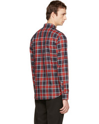 Givenchy Red Plaid Cross Shirt