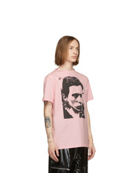 Raf Simons Red And Pink Layered Short Sleeve Shirt