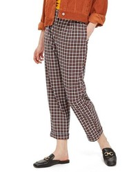 Topshop Tapered Checkered Trousers