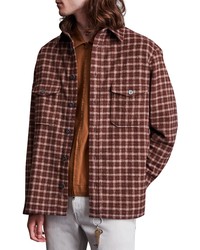 AllSaints Guerra Plaid Button Up Shirt In Charred Red At Nordstrom