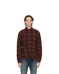RRL Red And Brown Wool Check Shirt