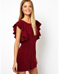 Asos Playsuit With Ruffle And Low Back