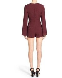 Missguided Plunge Bell Sleeve Romper